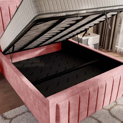 Hamilton Upholstered Ottoman Bed - Pink Coniston