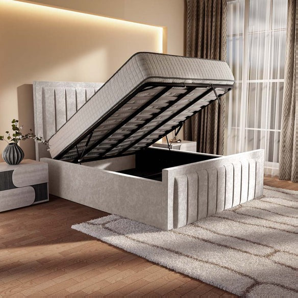 Hamilton Upholstered Ottoman Bed - Seal Grey Naples