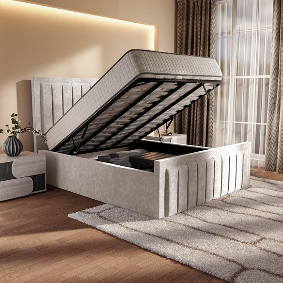 Hamilton Upholstered Ottoman Bed - Seal Grey Naples