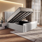 Hamilton Upholstered Ottoman Bed - Silver Plush Velvet