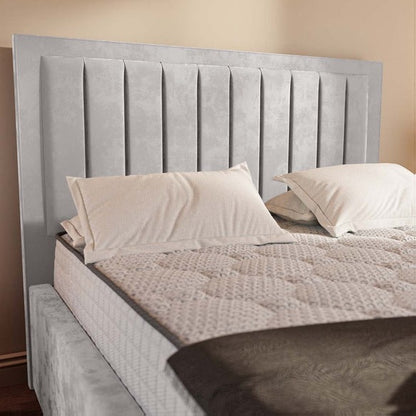Hamilton Upholstered Ottoman Bed - Silver Plush Velvet