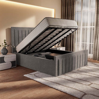 Hamilton Upholstered Ottoman Bed - Slate Grey Naples