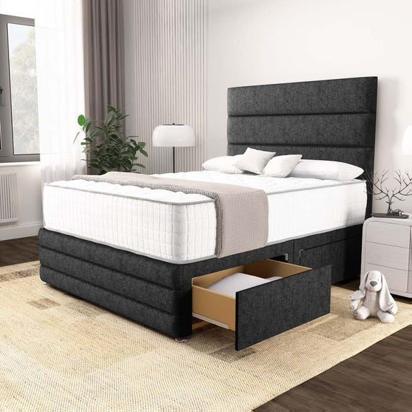 Havana Divan Bed - Black Chenille