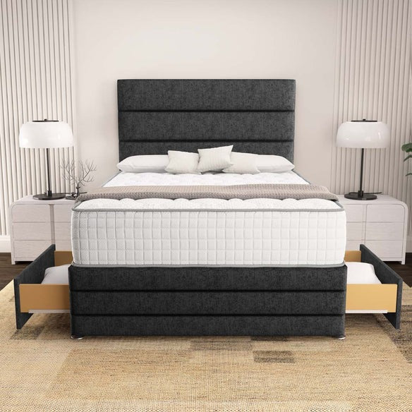 Havana Divan Bed - Black Chenille