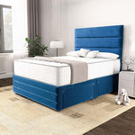 Havana Divan Bed - Blue Plush Velvet