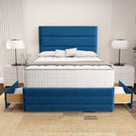 Havana Divan Bed - Blue Plush Velvet