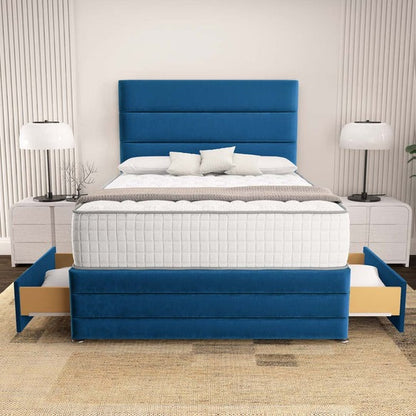Havana Divan Bed - Blue Plush Velvet