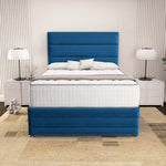 Havana Divan Bed - Blue Plush Velvet