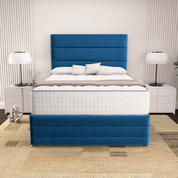 Havana Divan Bed - Blue Plush Velvet