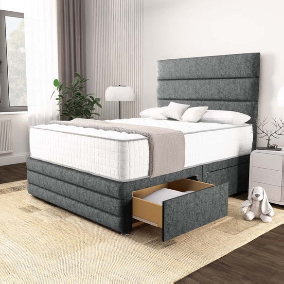 Havana Divan Bed - Charcoal Chenille