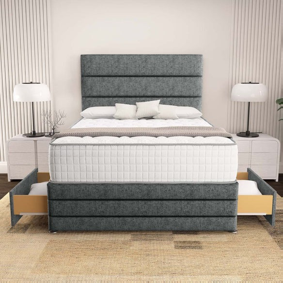 Havana Divan Bed - Charcoal Chenille