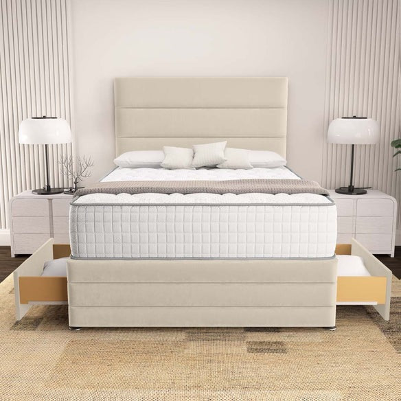 Havana Divan Bed - Cream Plush Velvet