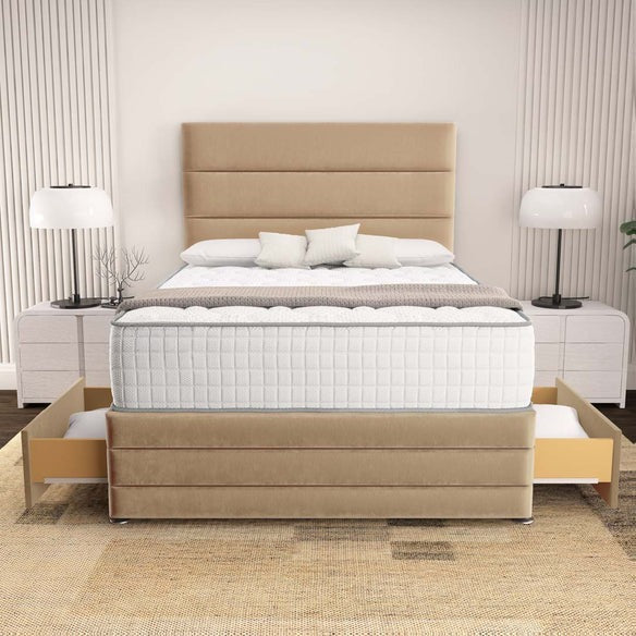 Havana Divan Bed - Mink Plush Velvet