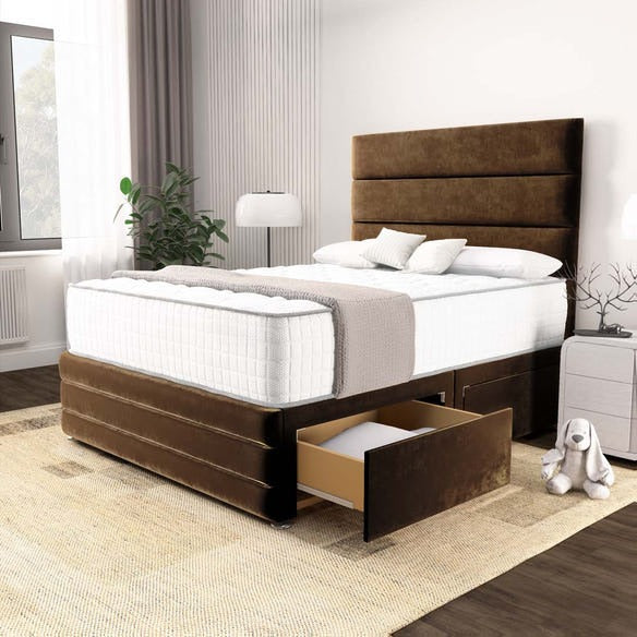 Havana Divan Bed - Mocca Plush Velvet