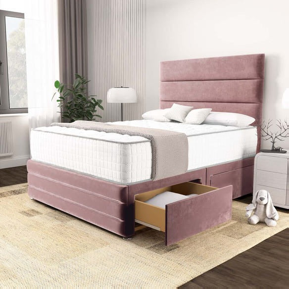 Havana Divan Bed - Pink Plush Velvet
