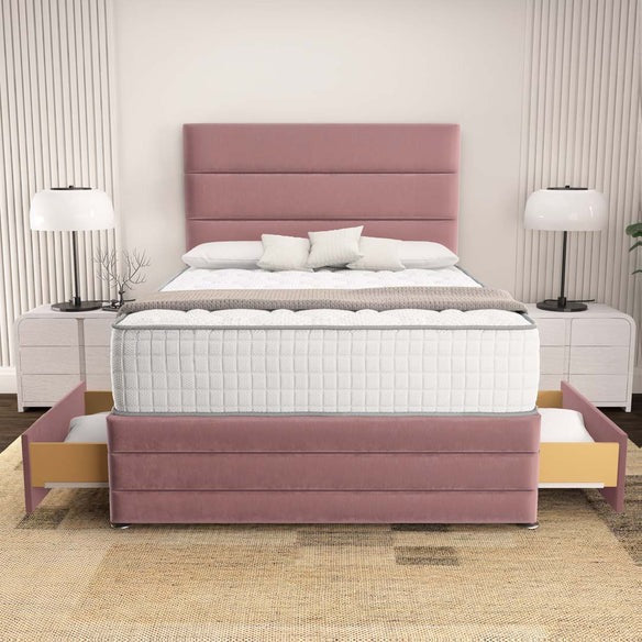 Havana Divan Bed - Pink Plush Velvet
