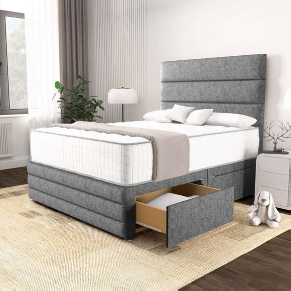 Havana Divan Bed - Silver Chenille