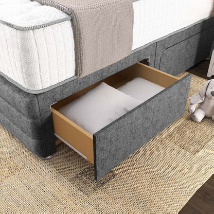 Havana Divan Bed - Silver Chenille