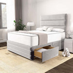 Havana Divan Bed - Silver Plush Velvet
