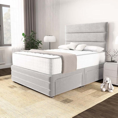 Havana Divan Bed - Silver Plush Velvet