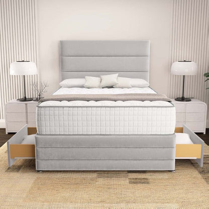 Havana Divan Bed - Silver Plush Velvet