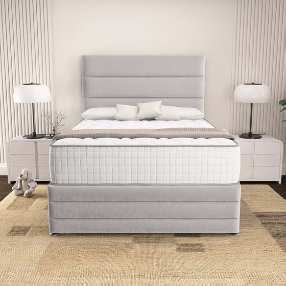 Havana Divan Bed - Silver Plush Velvet