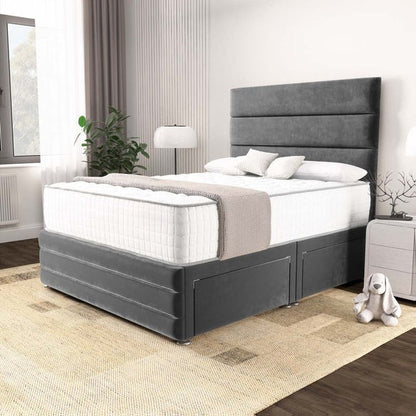 Havana Divan Bed - Steel Plush Velvet