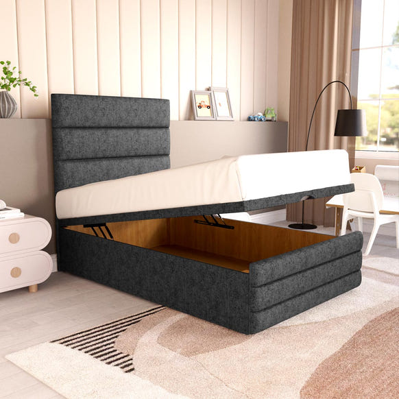 Havana Kids Ottoman Divan Bed - Black Chenille