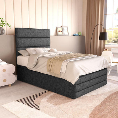 Havana Kids Ottoman Divan Bed - Black Chenille