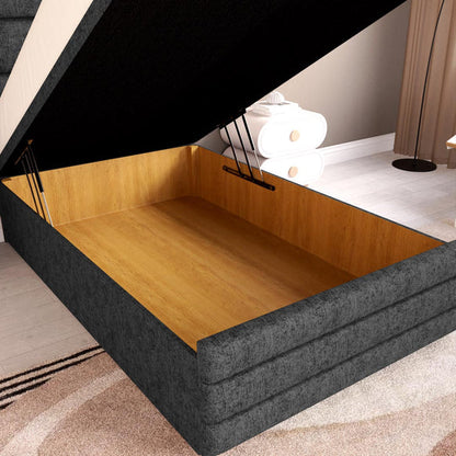 Havana Kids Ottoman Divan Bed - Black Chenille