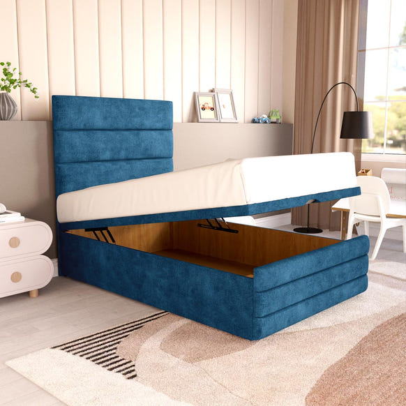 Havana Kids Ottoman Divan Bed - Blue Coniston