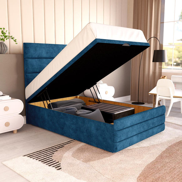Havana Kids Ottoman Divan Bed - Blue Coniston