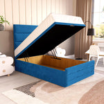 Havana Kids Ottoman Divan Bed - Blue Plush Velvet