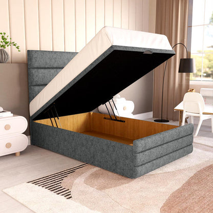 Havana Kids Ottoman Divan Bed - Charcoal Chenille