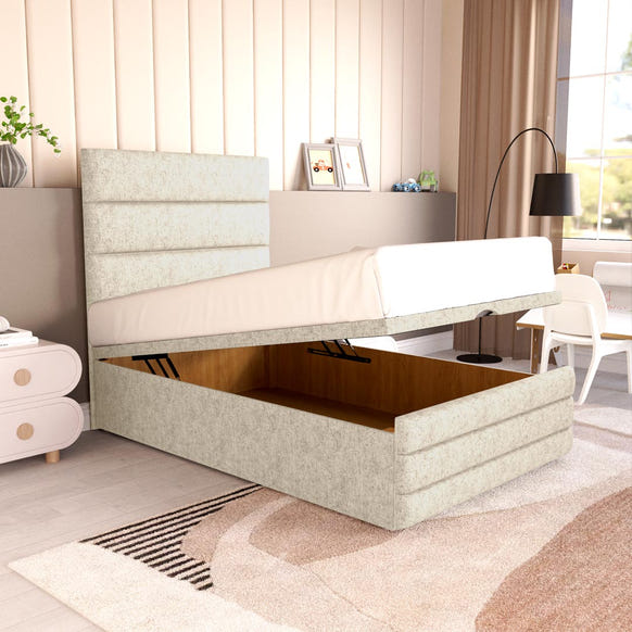 Havana Kids Ottoman Divan Bed - Cream Chenille