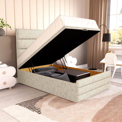 Havana Kids Ottoman Divan Bed - Cream Chenille