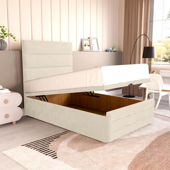 Havana Kids Ottoman Divan Bed - Cream Plush Velvet