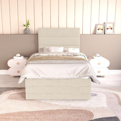 Havana Kids Ottoman Divan Bed - Cream Plush Velvet