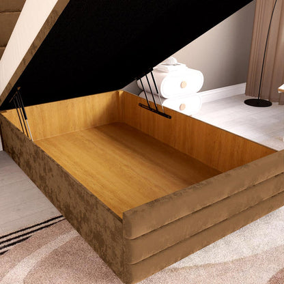 Havana Kids Ottoman Divan Bed - Mocca Plush Velvet