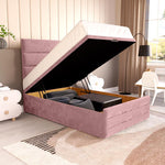 Havana Kids Ottoman Divan Bed - Pink Plush Velvet