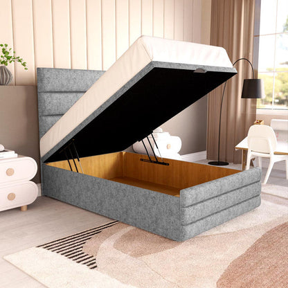 Havana Kids Ottoman Divan Bed - Silver Chenille