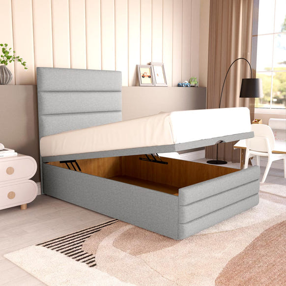 Havana Kids Ottoman Divan Bed - Silver Linoso