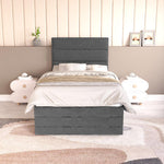 Havana Kids Ottoman Divan Bed - Steel Plush Velvet