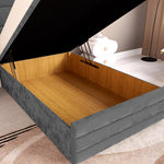 Havana Kids Ottoman Divan Bed - Steel Plush Velvet