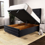 Havana Ottoman Divan Bed - Black Plush Velvet