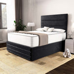 Havana Ottoman Divan Bed - Black Plush Velvet