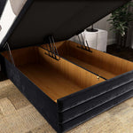 Havana Ottoman Divan Bed - Black Plush Velvet