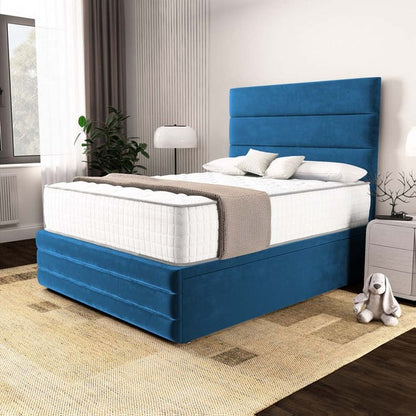 Havana Ottoman Divan Bed - Blue Plush Velvet