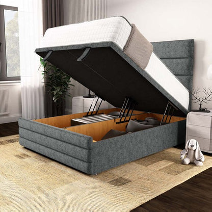 Havana Ottoman Divan Bed - Charcoal Chenille