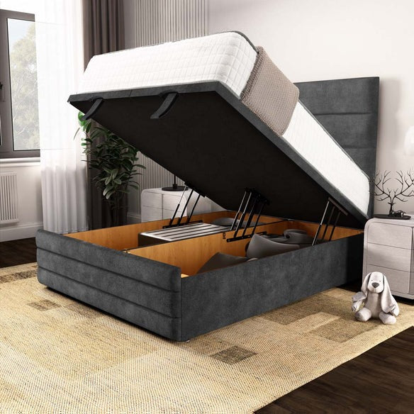 Havana Ottoman Divan Bed - Charcoal Coniston